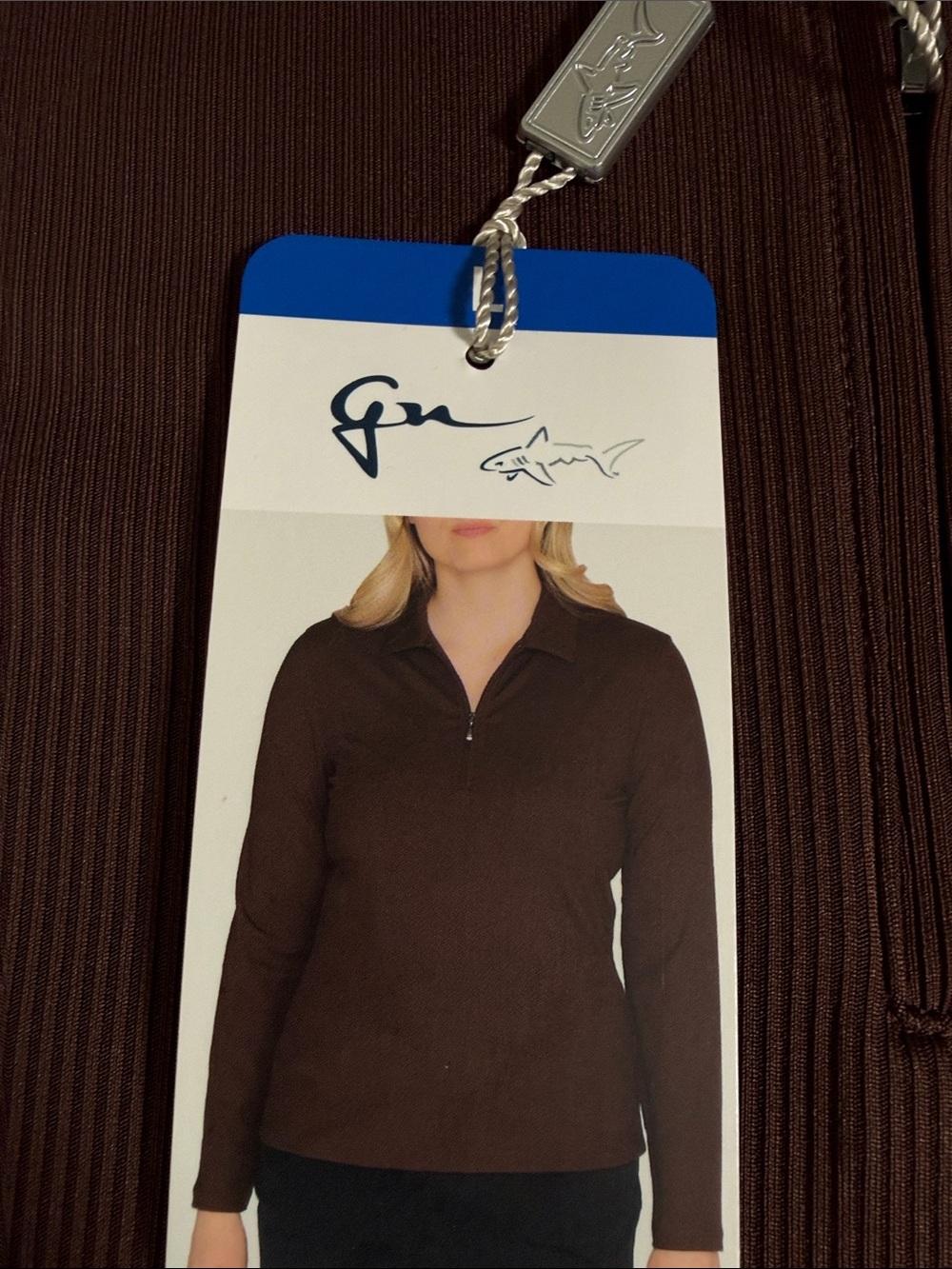 Greg Norman Collection Brown Quarter-Zip Long Sleeve Top